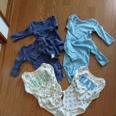 80 90 ロンパース 肌着 長袖 双子 お揃いのサムネイル