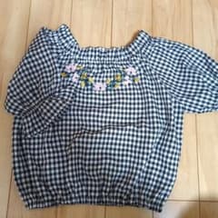 刺繍　ギンガムチェック　女の子　120 130のサムネイル