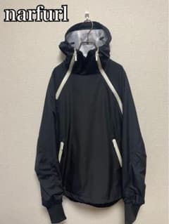 narfurl ナリフリ プルブレーカー 黒 ナイロンジャケットパーカー