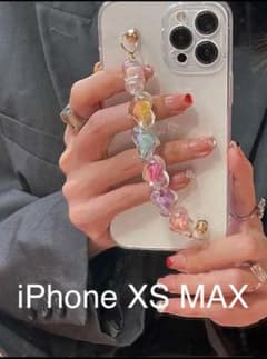 ハート♡ビーズストラップ付きケース　iPhone XS MAXのサムネイル