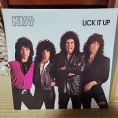 KISS LICK IT UP レコード帯付き レアな下敷き、ステッカー付きのサムネイル