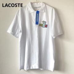 LACOSTE ラコステ　ポロシャツ　コミックグラフィックエンブレム　白　XL