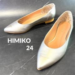 美品】 HIMIKO フラットシューズ プレーントゥ プラチナ - メルカリ