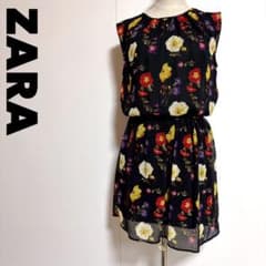 ZARA TRAFALUC ノースリーブ　ミニワンピース　チュニック　花柄　Mのサムネイル