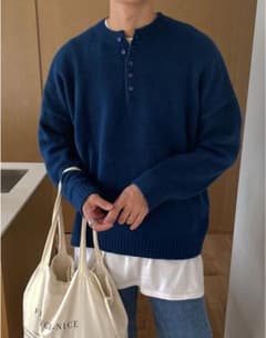 asclo At Henry Neck Knit Blueのサムネイル