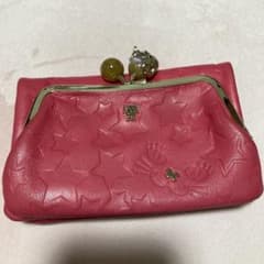 ANNA SUI アナスイ 財布 がま口 ピンク レザー キャット 流星 - メルカリ