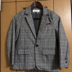 卒業式　千鳥柄ウールスーツ　スリーピース　150.160 おまけ白カッターシャツのサムネイル