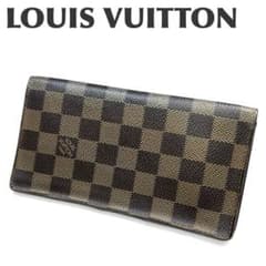 美品　ルイヴィトン　ダミエ　クレディ　長財布　メンズ　レディース　正規品　人気 ルイ・ヴィトン ポルト カルト クレディ 長財布ダミエ エベヌ ブラウン