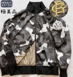 極美品 パーリーゲイツ 近年 蓄熱裏地 ジャケット ブラック カモ柄