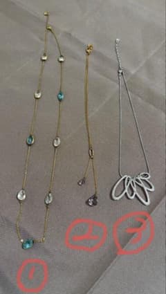 スワロフスキー SWAROVSKI パヴェネックレス シルバー リボン風③のサムネイル