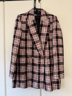 ZARA チェック柄 ダブルブレストコートのサムネイル