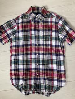 Ralph Lauren ラルフローレン半袖チェックシャツ S相当 麻のサムネイル
