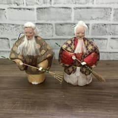 E-4 昭和レトロ 高砂人形 夫婦 尉と姥 縁起物 結納 伝統工芸 木目込み人形 E-4 昭和レトロ 高砂人形 夫婦 尉と姥 縁起物 結納 伝統工芸 木目込み