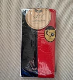 アシンメトリー　カラータイツ  赤×黒のサムネイル