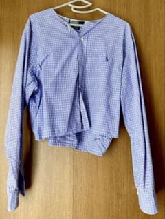 POLO Ralph Lauren 체크 셔츠 헌 옷 리메이크 퍼플