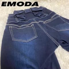 未使用級 EMODA ハイウエスト フレア パンツ リボン Y2K デニム