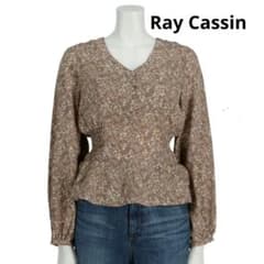 Ray Cassin 花柄長袖ブラウス シャーリングデザインのサムネイル