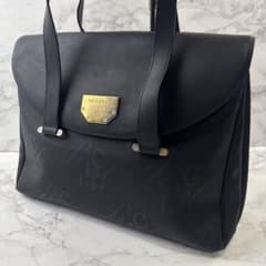 NINA RICCI ニナリッチ PVC 本革 レザー セミショルダーバッグ 黒 