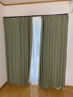 遮光2級・防炎・50サイズカーテン(パレットイエローグリーン 100X200X2のサムネイル