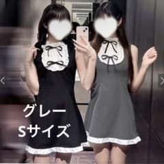 GRLフリル リボン ミニワンピース グレー Sサイズのサムネイル