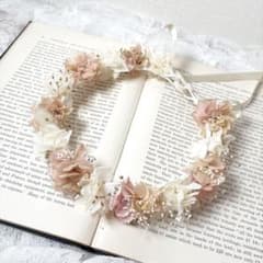 ベビー＆キッズ用花冠 white/pinkbeigeのサムネイル