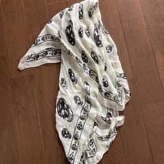 アレキサンダーマックイーン スカーフ 髑髏 スカル シルク100