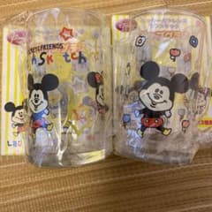 팝 글라스 2 개 세트 거친 스케치 미키 & 프렌즈