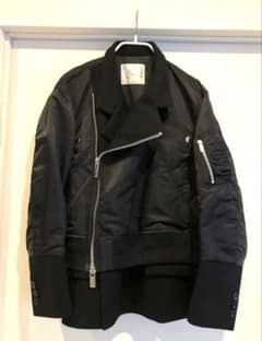 Sacai ウールアシンメトリーボンバージャケット テーラードジャケット