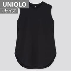 ●UNIQLO ブラック ノースリーブ Tシャツ Lのサムネイル