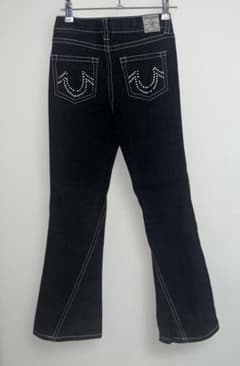 TRUE RELIGION ラインストーン デニムパンツ ブラック - メルカリ