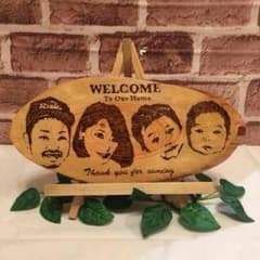 天然木に描いた似顔絵 プレゼント ギフトにも オーダーのサムネイル
