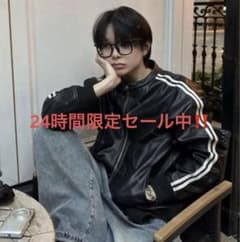 Y2k line leather jacket black Luvcode xu - メルカリ