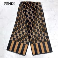 chhhne様 FENDI ズッカ柄 マフラー ストール 総ロゴ イタリア製 FENDI（フェンディ） マフラー レディース ブランド ストール ウール