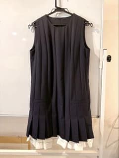 新品タグ付】ダズル ウール混プリーツワンピXS黒 - メルカリ