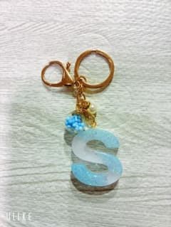 レジン イニシャルキーホルダー S ブルーのサムネイル