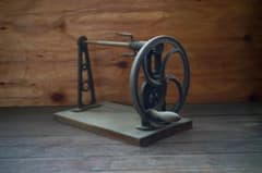稀少/アンティーク/当時物/蔵出し/古道具/鉄製/木製/糸巻き機/糸巻き