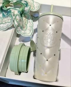 中国限定 スターバックス 刺繍付きタンブラー 未使用　エメラルドグリーン 中国限定 スターバックス 刺繍付きタンブラー 未使用 エメラルド