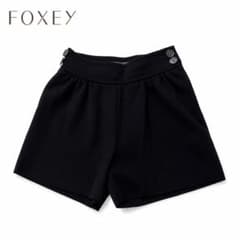 FOXEY フォクシー ニット ショートパンツ キュロット 黒 38 ポケット付