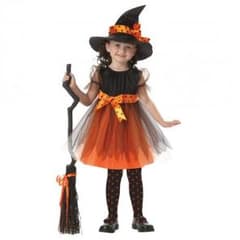 ハロウィンに♪ １１０cm 魔女 ドレス コスプレ 帽子付きのサムネイル