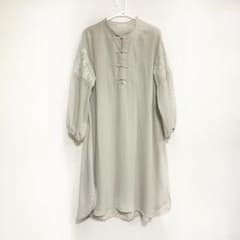 axes femme チャイナ風 ロングシャツワンピース ベージュ Mサイズのサムネイル