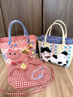 猫 プラカゴ バッグ 2点 巾着 チャーム セットのサムネイル