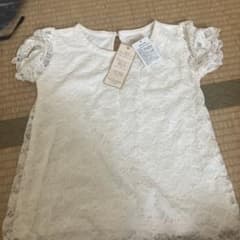 新品 レース 半袖 トップス ホワイト 120cmのサムネイル