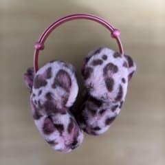 ディズニー ミニーマウス ヒョウ柄 カチューシャ　イヤーマフ　ピンクのサムネイル