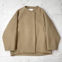 美品 ボールジィ リップルメルトンノーカラーコート ベージュ サイズ36 フリー 美品 ボールジィ リップルメルトンノーカラーコート ベージュ サイズ36