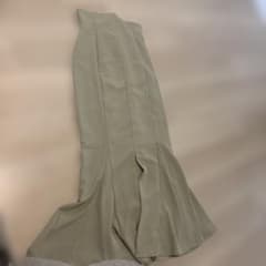 レースアップ マーメイド ロングスカート ライトグリーン
