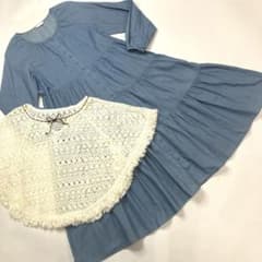 ピンクハウス ダンガリー切り替えワンピース+ケープset/2023年 秋