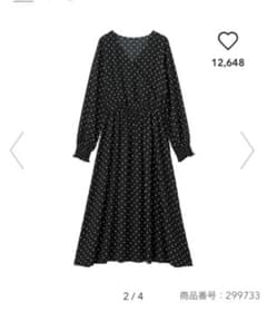 GU ドットカシュクールワンピース ペチコート付のサムネイル