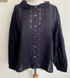 美品☆TSUHARU ツハルby SM2☆人気完売 レースブラウス ブラック F 
