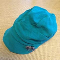 ♪カシラ和紙素材帽子エメラルドグリーン孔雀のサムネイル