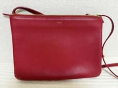 CELINE セリーヌ ラージトリオ フィービー 旧ロゴ ショルダーバッグ 赤 